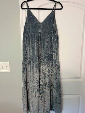 Like New Aerie Velvet Blue Maxi Dress - Size Large